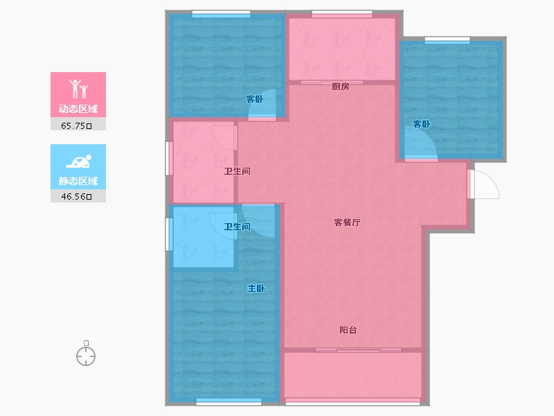 河北省-石家庄市-润江壹號-101.87-户型库-动静分区