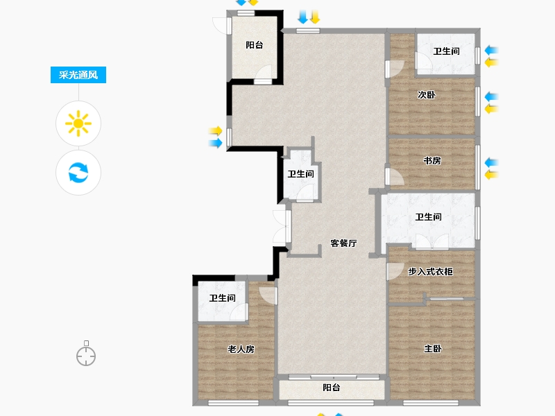 浙江省-宁波市-宁波公馆-170.54-户型库-采光通风