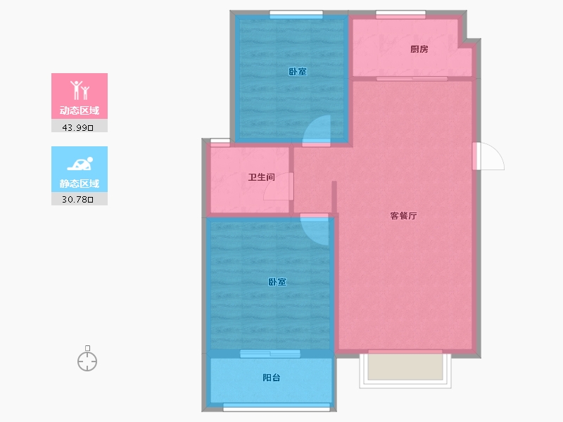 河北省-石家庄市-帝华鸿府-66.91-户型库-动静分区