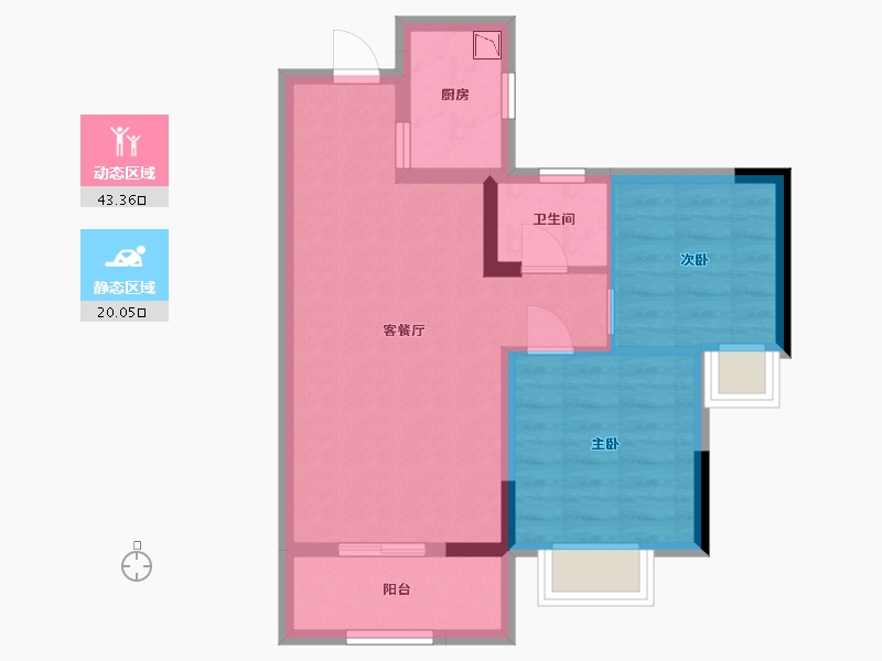 贵州省-贵阳市-永实御湖尚城-55.93-户型库-动静分区