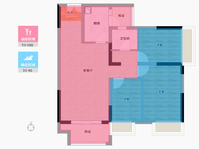 四川省-成都市-彭州万达广场-70.94-户型库-动静分区