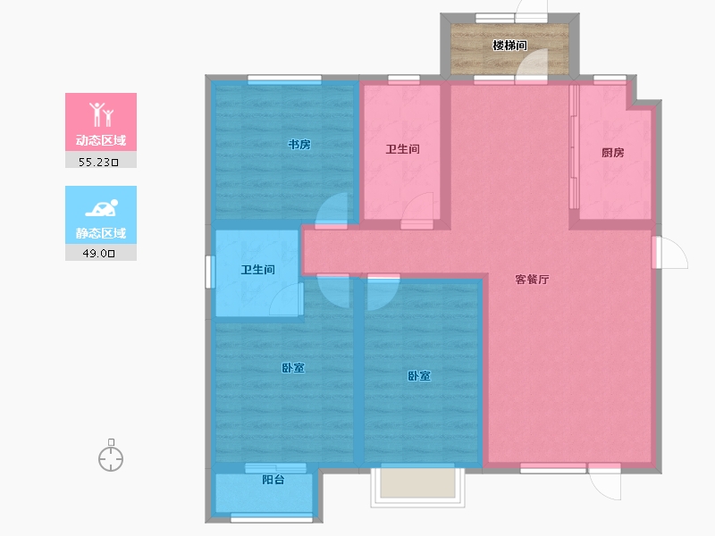 河北省-石家庄市-帝华鸿府-97.13-户型库-动静分区