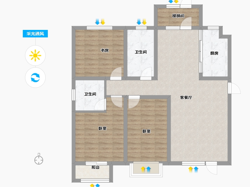 河北省-石家庄市-帝华鸿府-97.13-户型库-采光通风