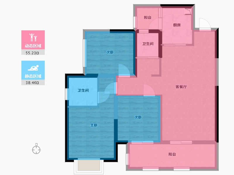 四川省-宜宾市-华侨城三江口CBD-82.89-户型库-动静分区