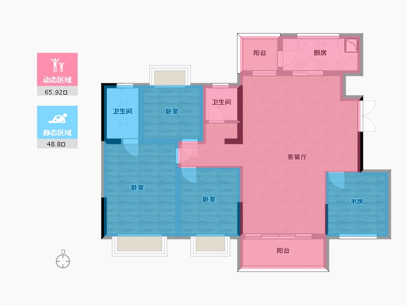 四川省-眉山市-四川煤田天府龙城-102.20-户型库-动静分区