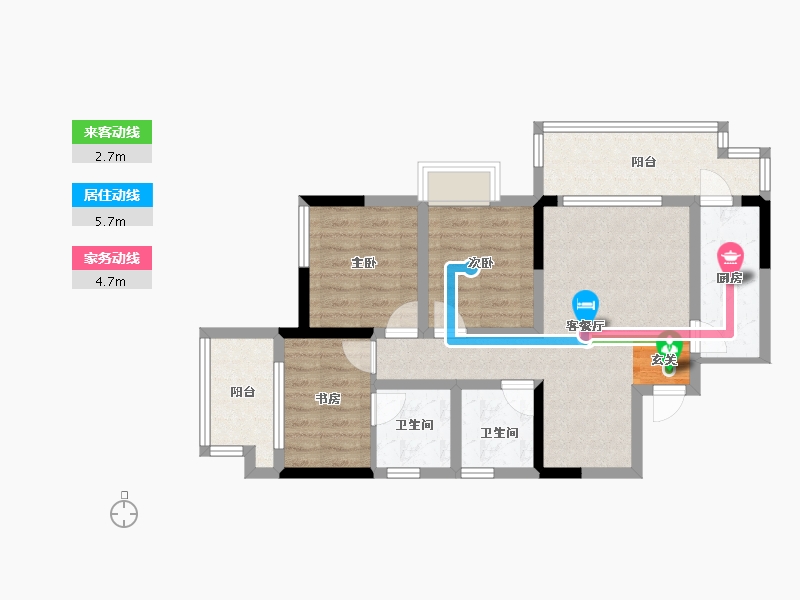 四川省-成都市-榕晟水岸丽府-72.62-户型库-动静线