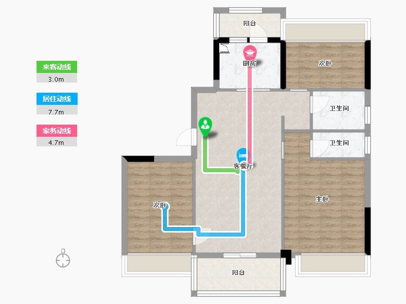 贵州省-贵阳市-碧桂园西南上城-88.29-户型库-动静线