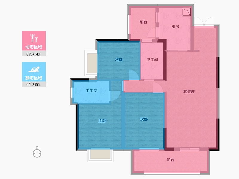 贵州省-贵阳市-融创玖境臺-98.28-户型库-动静分区