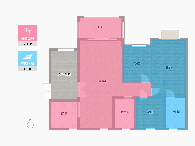 贵州省-贵阳市-清镇盛世江南-102.52-户型库-动静分区