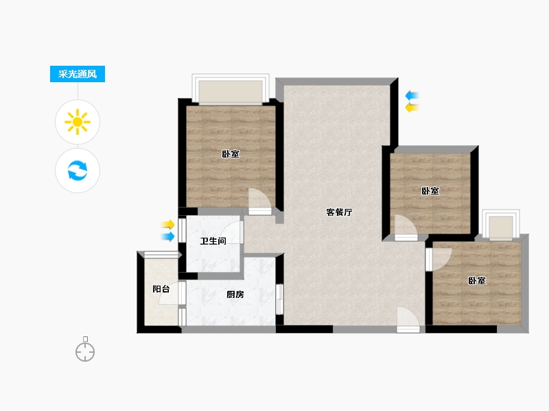 四川省-成都市-金誉兰庭-73.76-户型库-采光通风