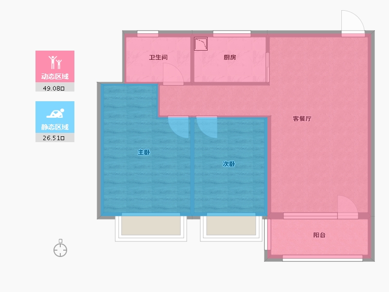 河北省-保定市-中景华庭C区-68.00-户型库-动静分区