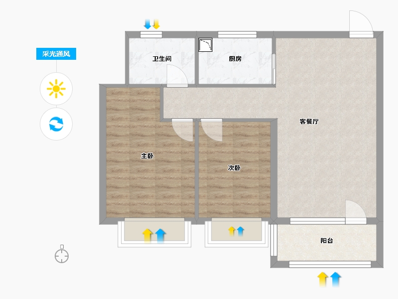 河北省-保定市-中景华庭C区-68.00-户型库-采光通风