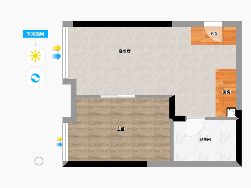 广西壮族自治区-柳州市-恒大御景湾-42.00-户型库-采光通风