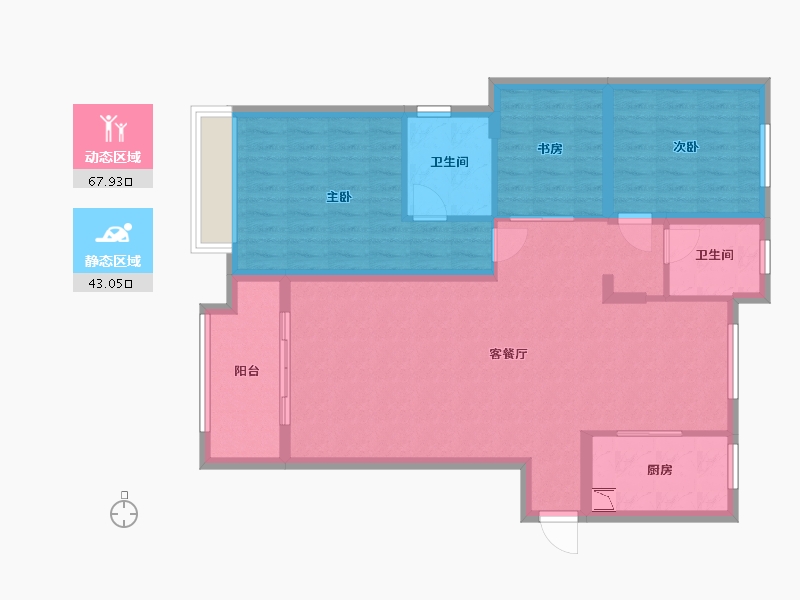 安徽省-蚌埠市-新威龙门悦府-100.00-户型库-动静分区