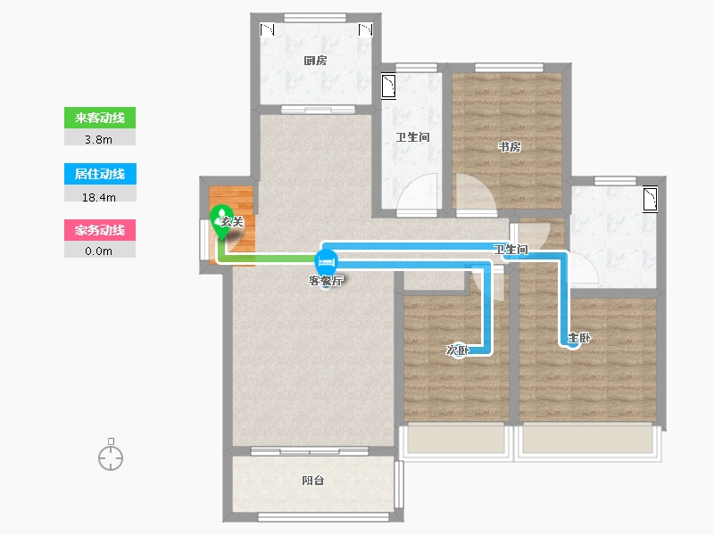 河北省-唐山市-仁恒公园四季-110.08-户型库-动静线