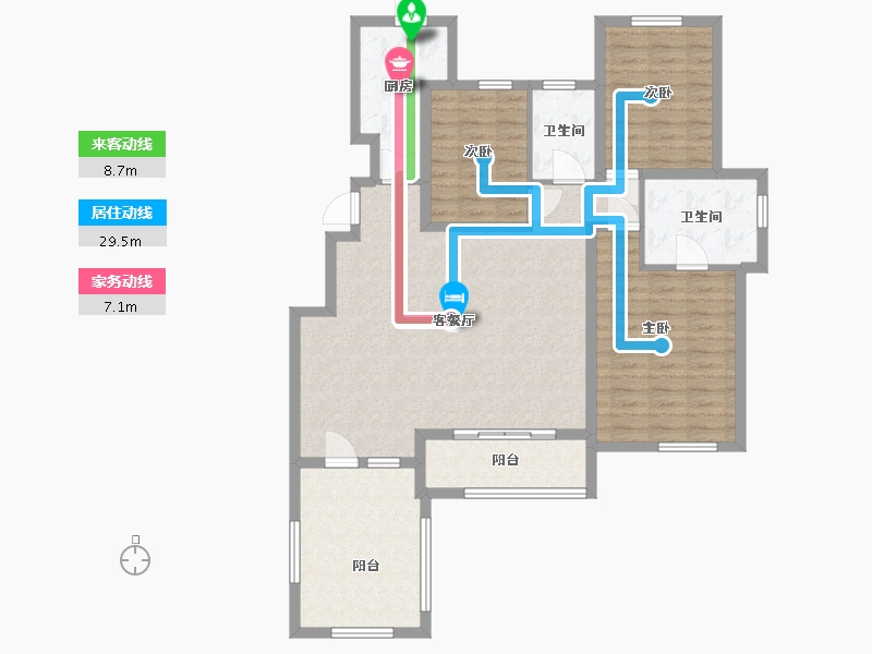 河北省-廊坊市-海德公园·都铎宫-112.00-户型库-动静线