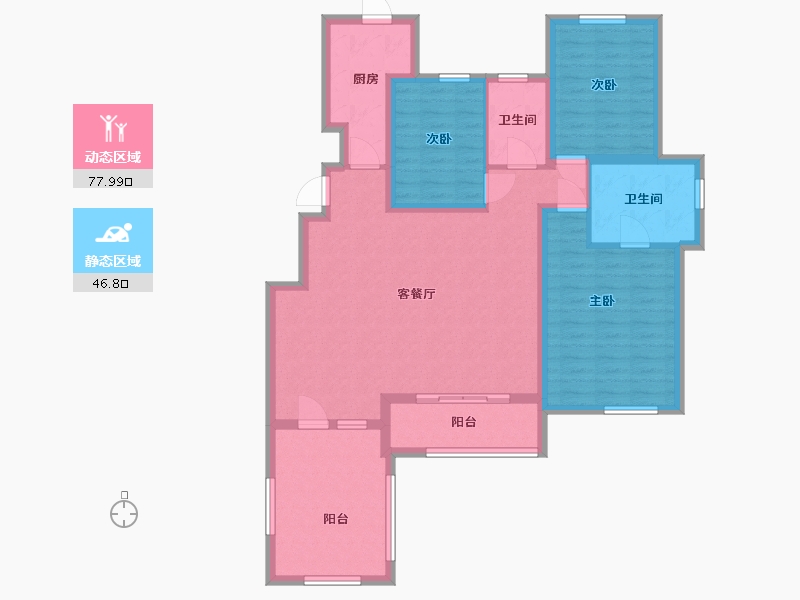 河北省-廊坊市-海德公园·都铎宫-112.00-户型库-动静分区