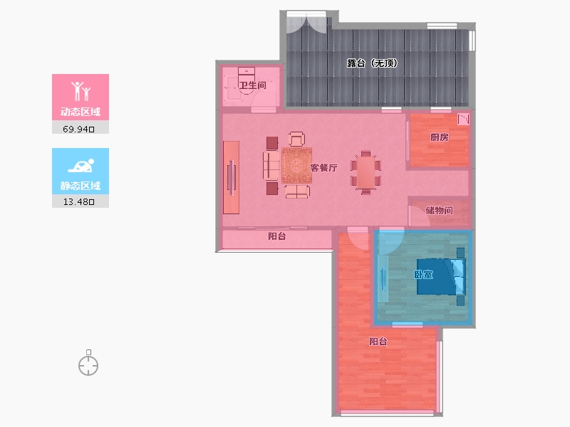 云南省-昆明市-汉华天马山国际温泉度假区-95.99-户型库-动静分区