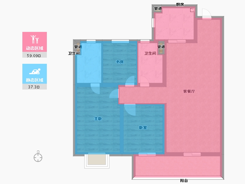 山西省-太原市-中铁诺德逸宸云著-86.10-户型库-动静分区