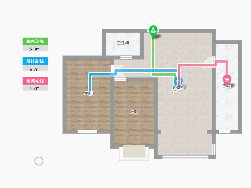 河北省-廊坊市-裕隆公寓二期-76.59-户型库-动静线