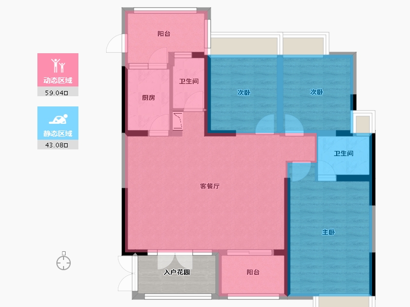 四川省-成都市-金沙宸宇公馆-96.76-户型库-动静分区