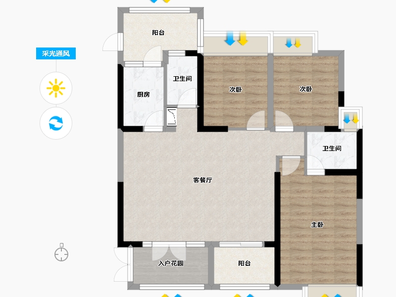 四川省-成都市-金沙宸宇公馆-96.76-户型库-采光通风