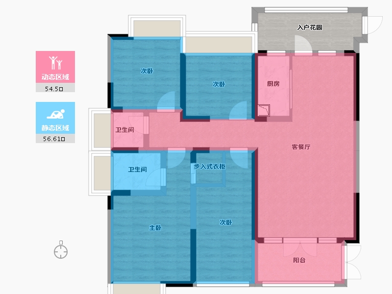 四川省-成都市-金沙宸宇公馆-105.65-户型库-动静分区