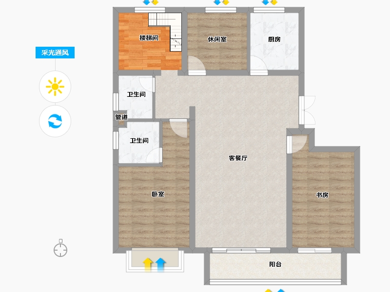 河北省-邯郸市-旭坤澜山悦府-96.69-户型库-采光通风