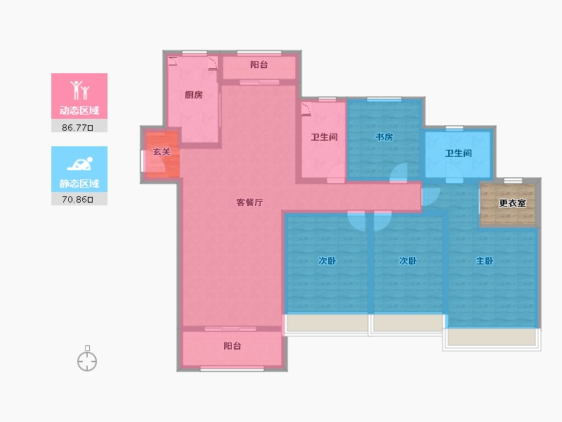 河北省-唐山市-仁恒公园四季-145.01-户型库-动静分区