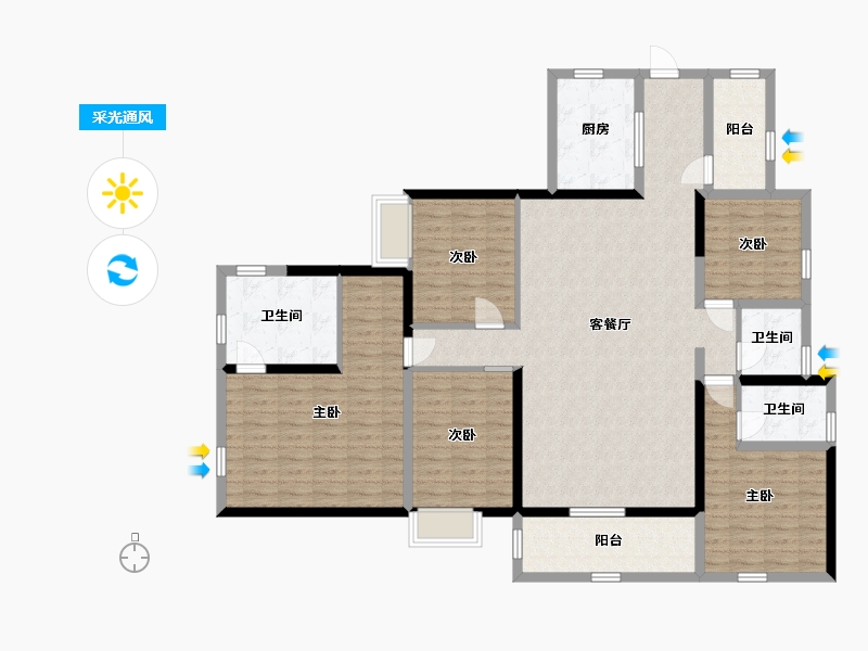 湖北省-黄冈市-蕲春府-148.60-户型库-采光通风