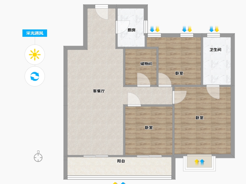 山西省-太原市-怡和天誉-90.00-户型库-采光通风