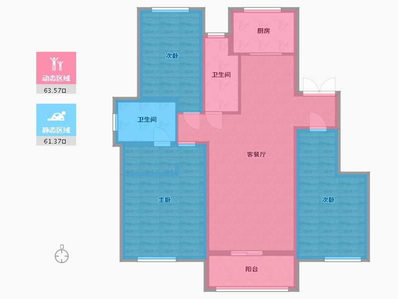 河北省-廊坊市-海德公园·都铎宫-112.00-户型库-动静分区