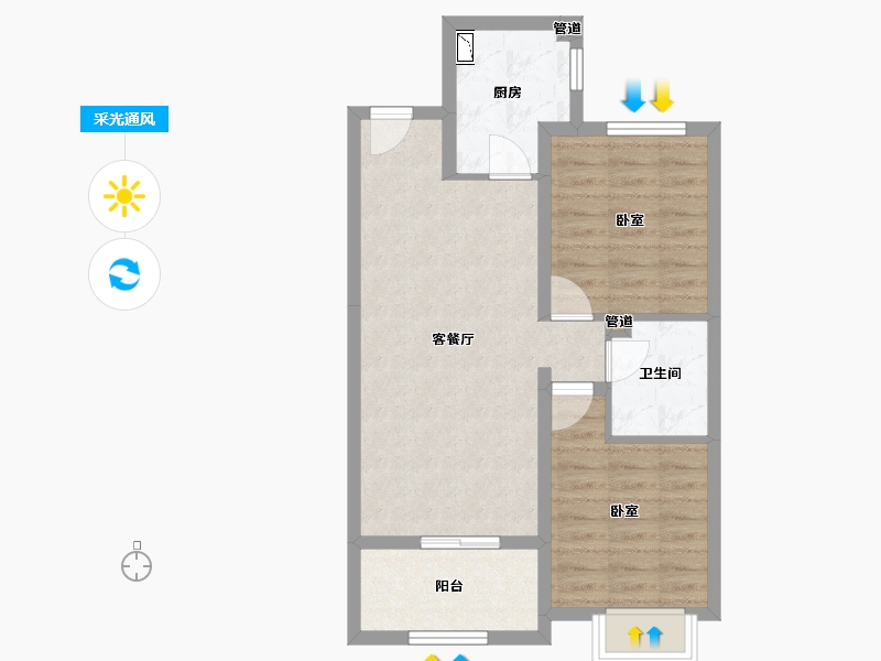 山西省-太原市-金科·博翠天宸-61.11-户型库-采光通风