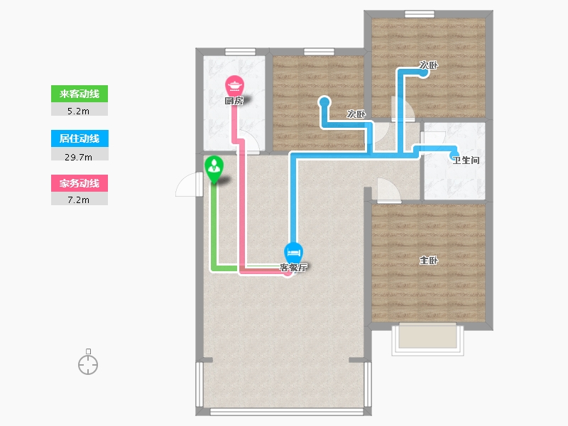 河北省-廊坊市-裕隆公寓二期-96.40-户型库-动静线