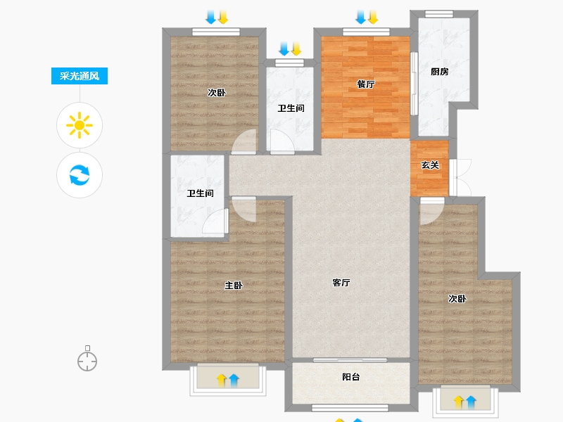 河北省-保定市-首衡熙悦府-108.00-户型库-采光通风