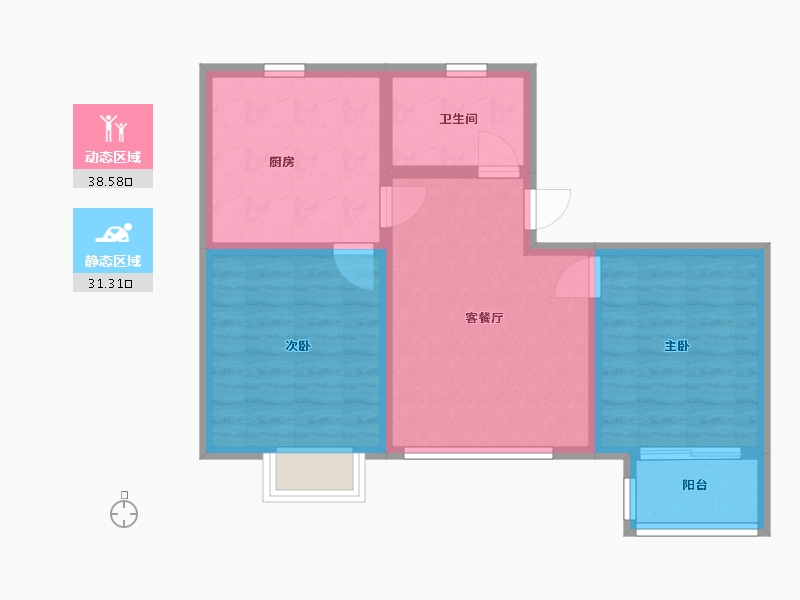 河北省-沧州市-金域华城-61.99-户型库-动静分区