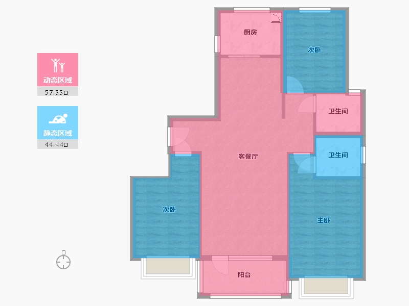 河北省-保定市-中景华庭C区-92.01-户型库-动静分区