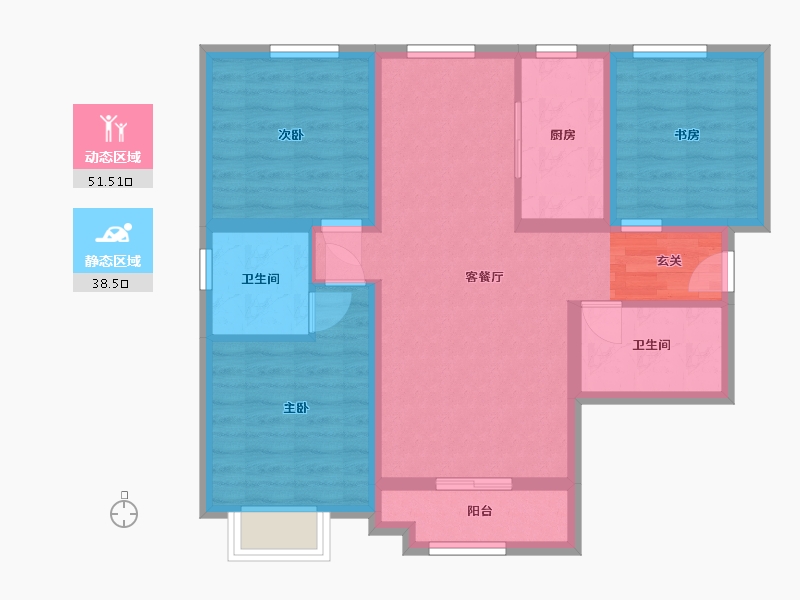 河北省-廊坊市-中交·香颂-79.57-户型库-动静分区