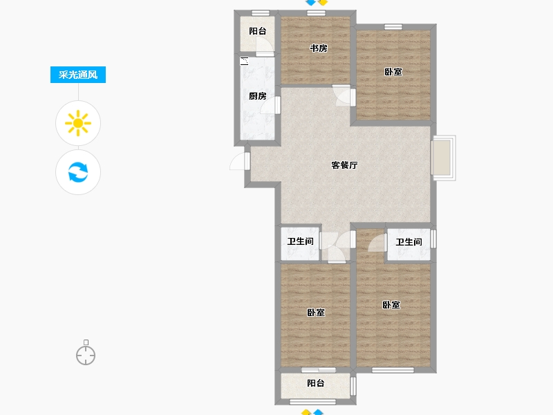 山西省-太原市-中正·亲贤们-108.38-户型库-采光通风