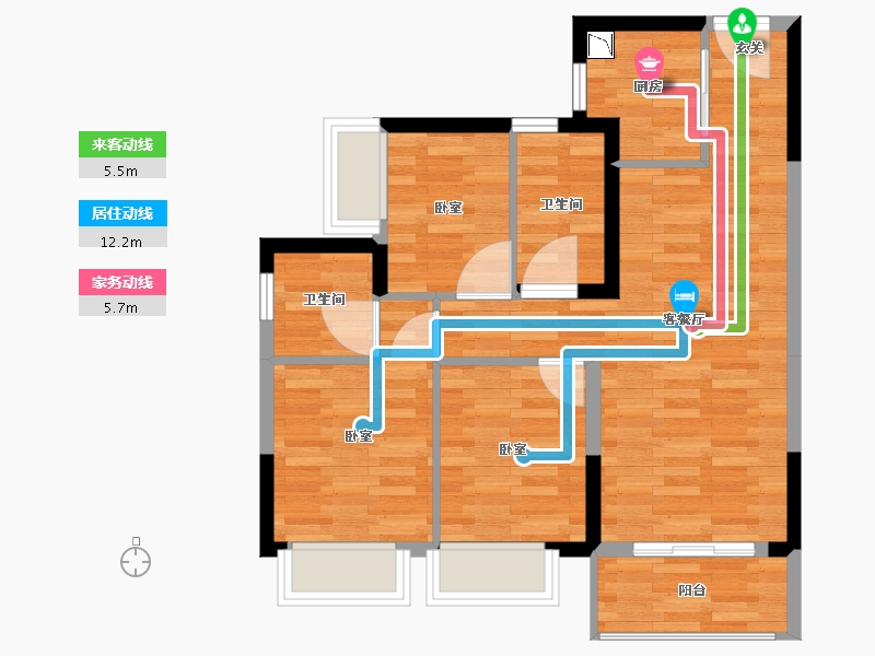 广西壮族自治区-柳州市-碧桂园·未来城-65.15-户型库-动静线