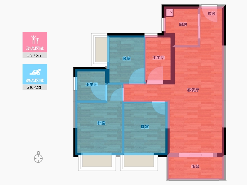 广西壮族自治区-柳州市-碧桂园·未来城-65.15-户型库-动静分区