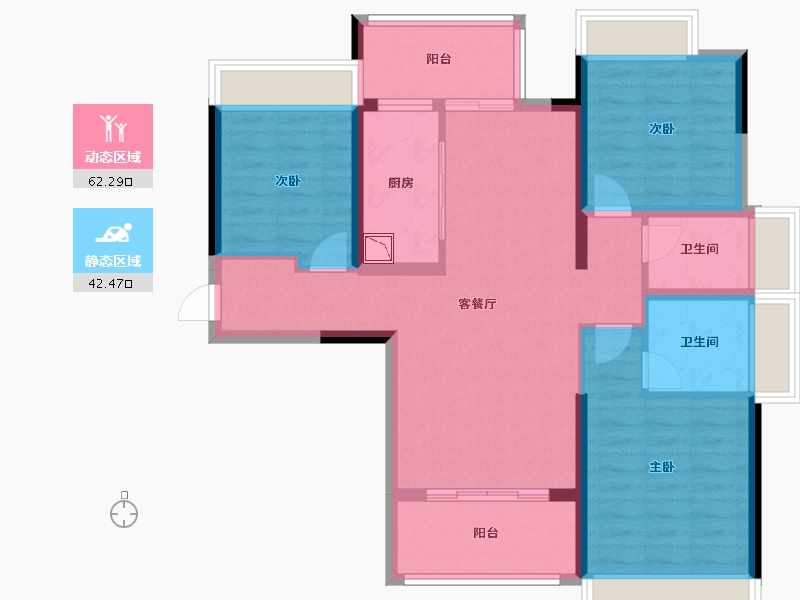 四川省-成都市-金沙宸宇公馆-92.86-户型库-动静分区