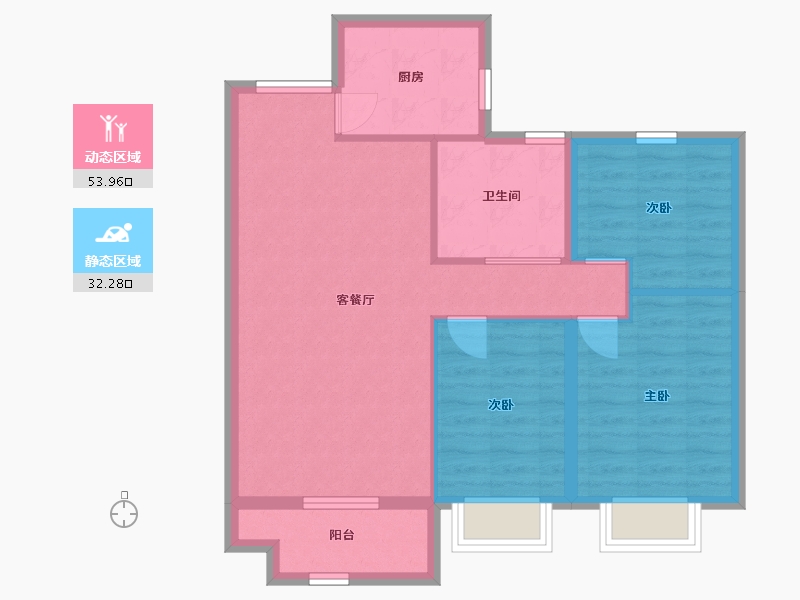 河北省-石家庄市-滨江·荣盛华府-77.85-户型库-动静分区