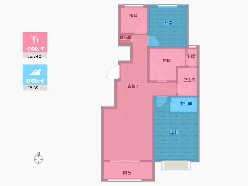 河北省-石家庄市-城南尚府-78.80-户型库-动静分区