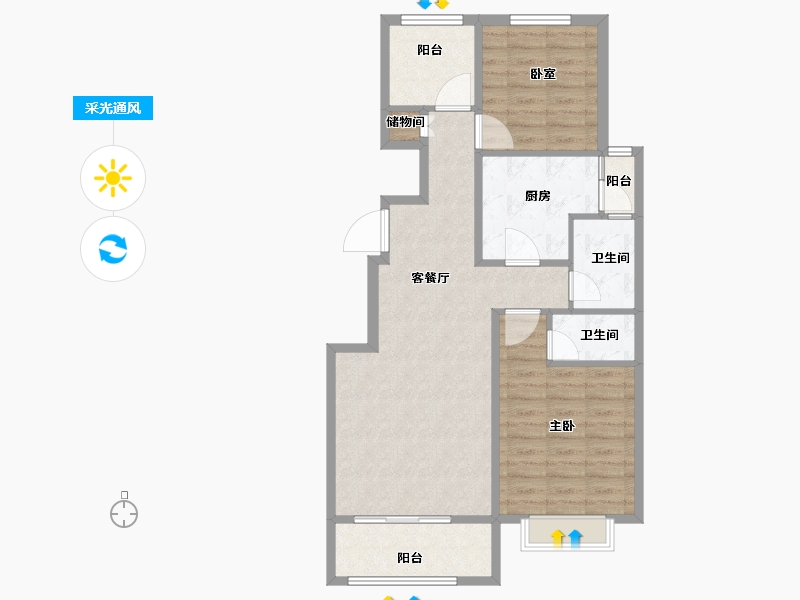 河北省-石家庄市-城南尚府-78.80-户型库-采光通风