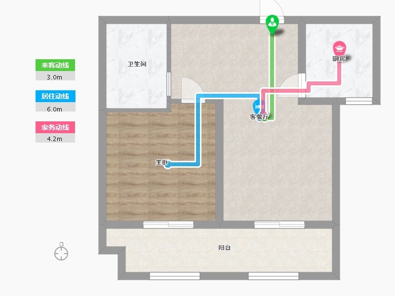 河北省-廊坊市-正园-60.58-户型库-动静线