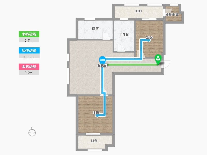 河北省-廊坊市-正园-85.60-户型库-动静线