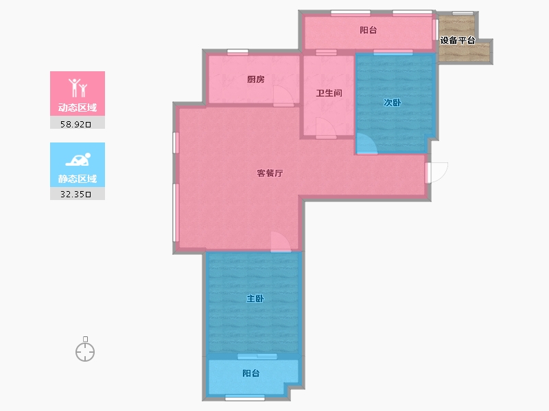 河北省-廊坊市-世嘉·正园-85.59-户型库-动静分区