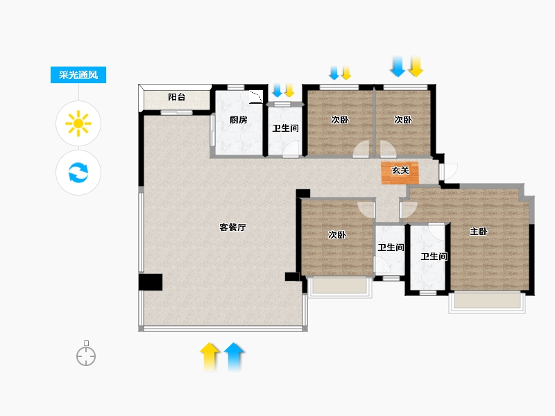 四川省-成都市-建发中央湾区-152.95-户型库-采光通风