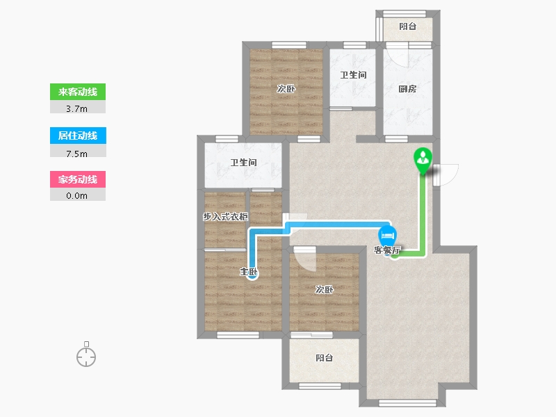 河北省-廊坊市-幸福家园-87.28-户型库-动静线